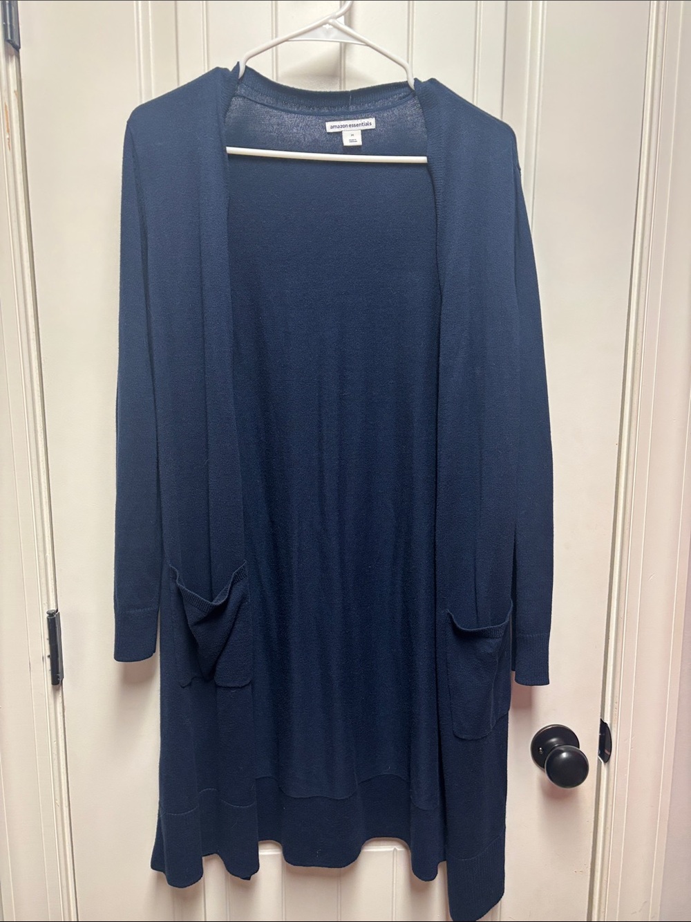 Amazon Essentials Women's Long Open-Front Cardigan - Navy Blue size M